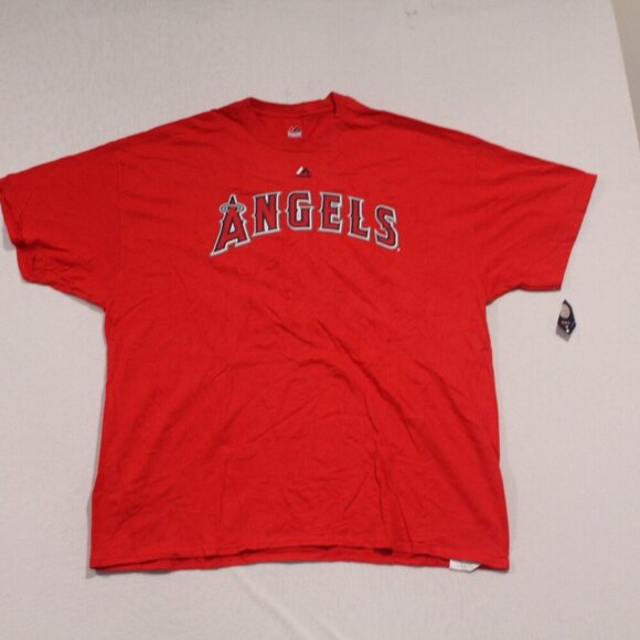 Majestic Men Red Tee Shirt Anaheim Angeles Size XXL - Picture 1 of 8